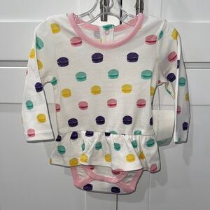 monica + andy Colorful Macaron Print Baby Onesie